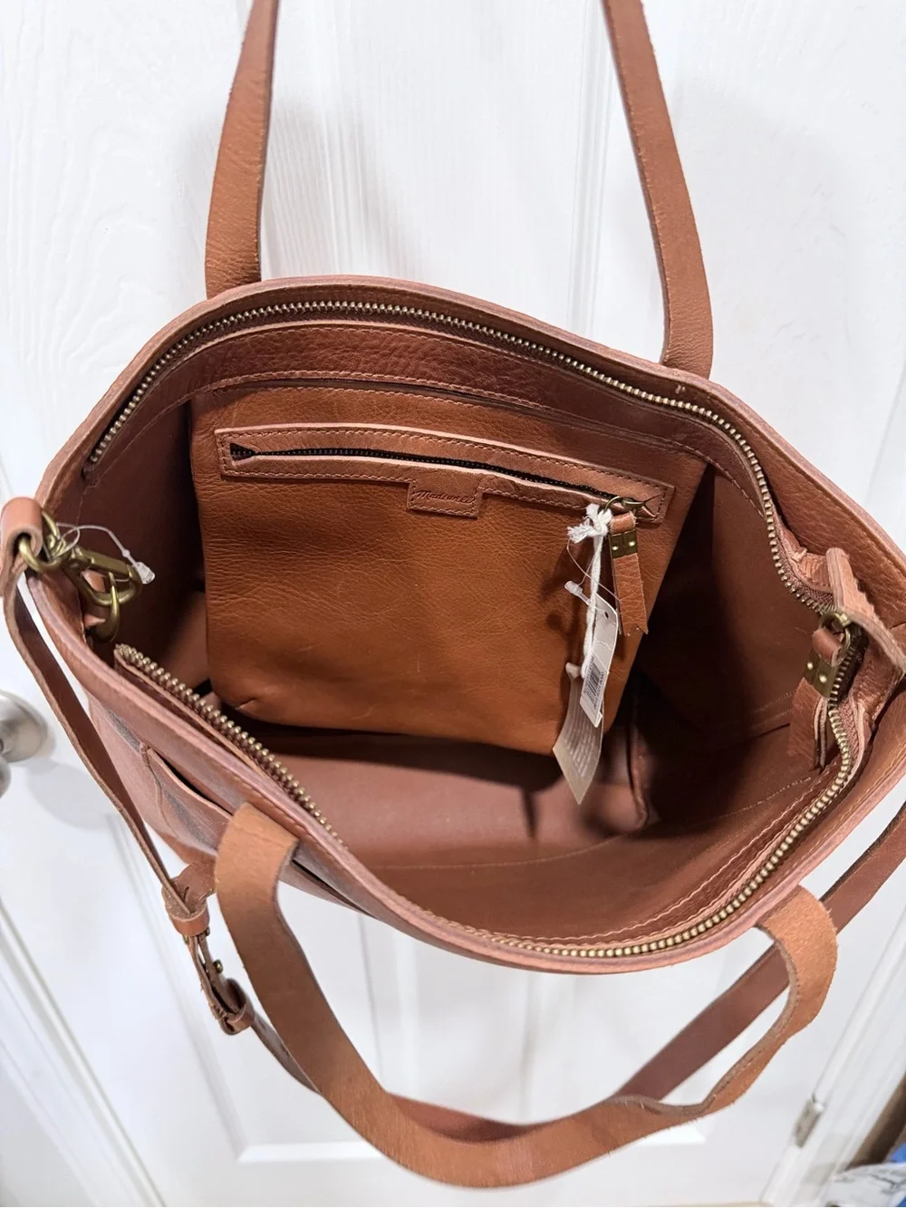 Madewell Brown Leather Handbag with Top Handles